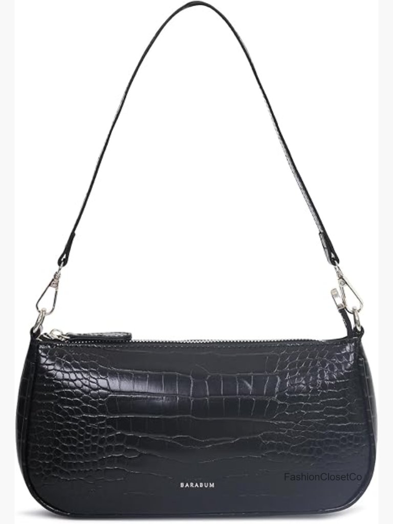 Retro Classic Clutch Shoulder Tote Handbag With Zipper Closure, Crocodile